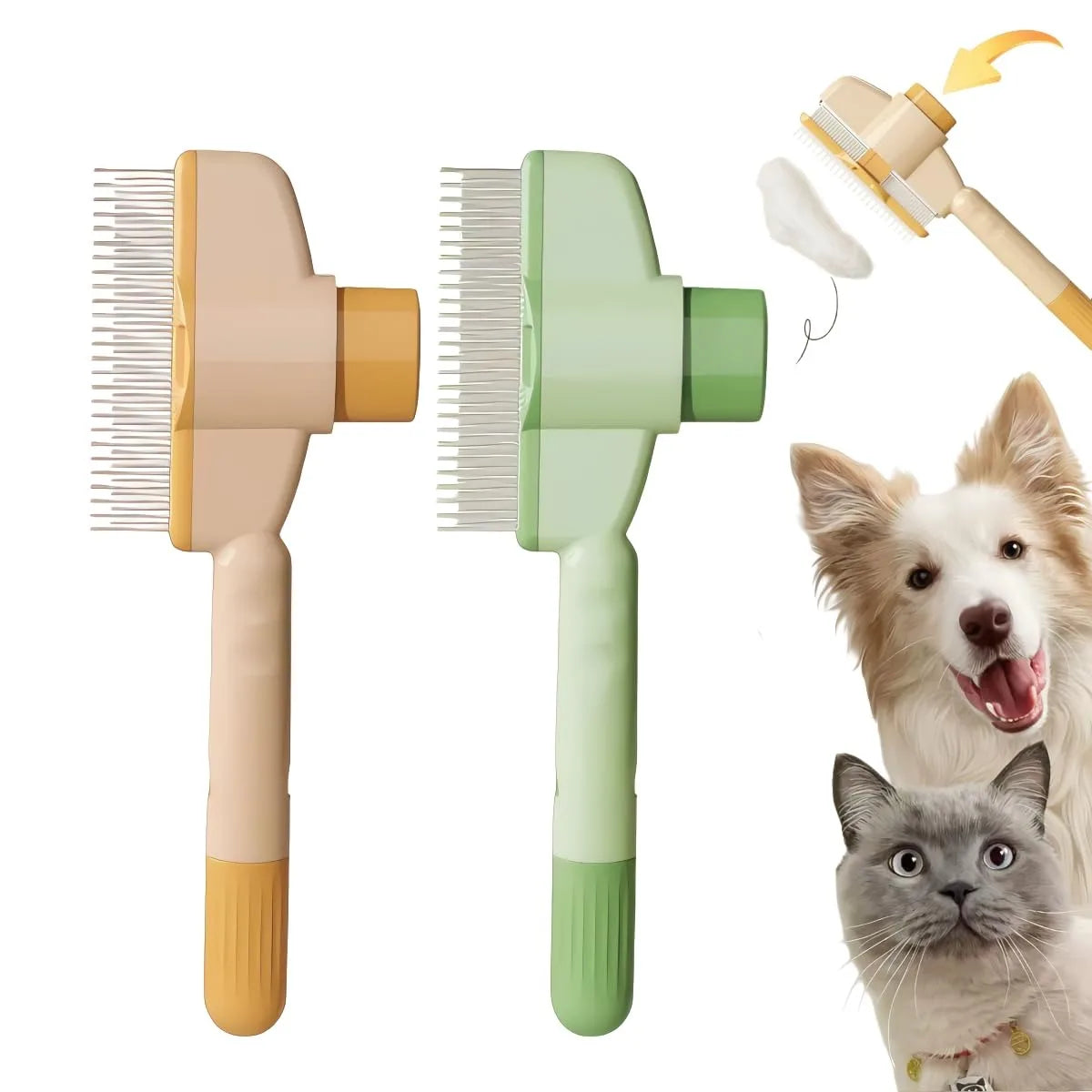 Calming Flea & Massage Comb for Pets | Self-Cleaning Grooming Too