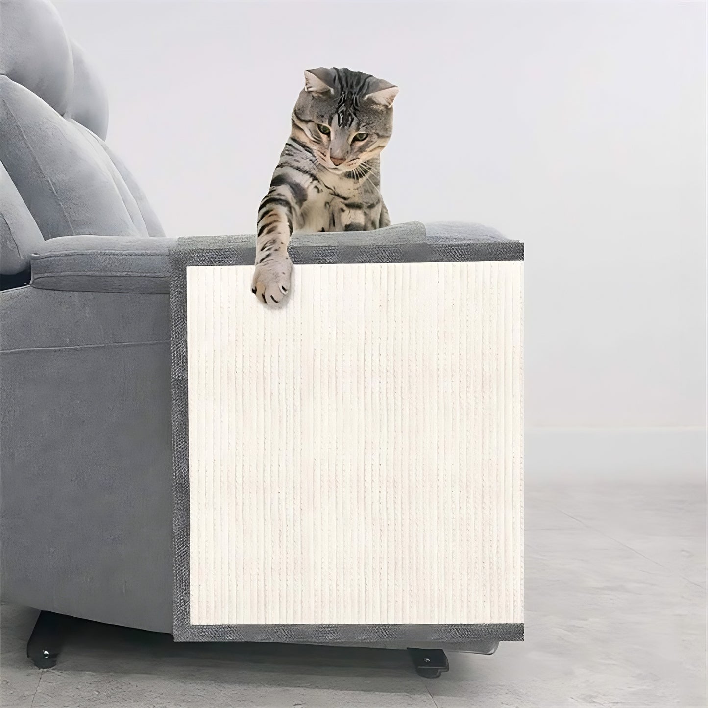 Eco-Friendly Cat Scratch Sofa Protector (Left Hand) | Durable Linen & Sisal Surface