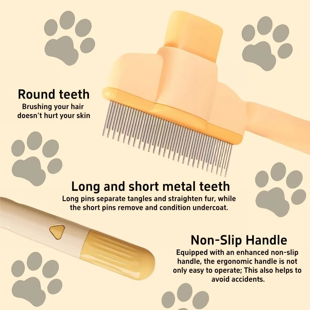 Calming Flea & Massage Comb for Pets | Self-Cleaning Grooming Too