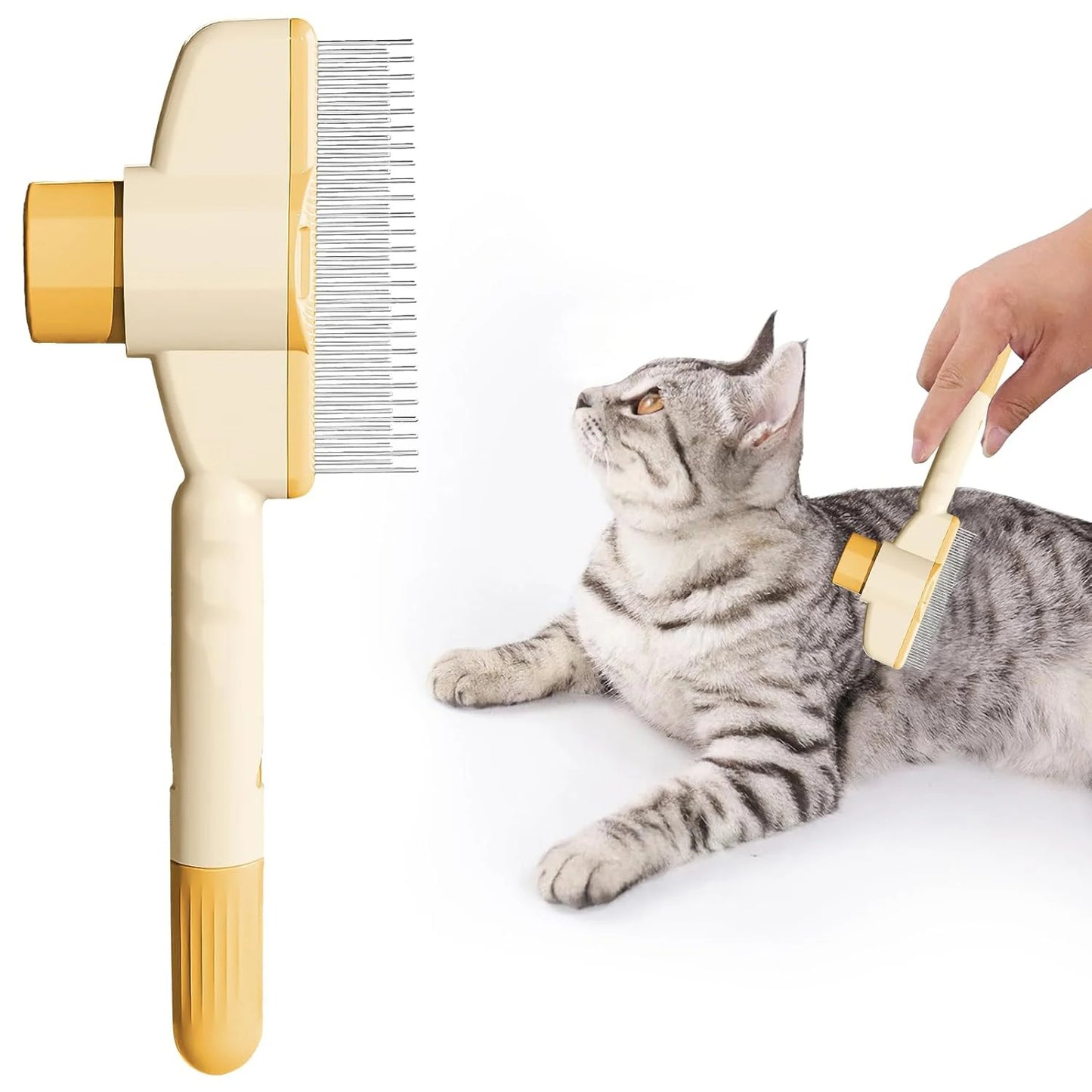 Calming Flea & Massage Comb for Pets | Self-Cleaning Grooming Too